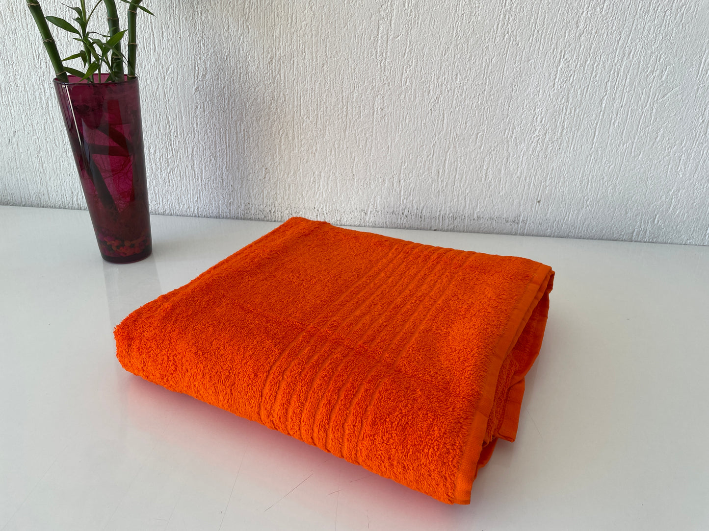 Extra Large Oversized Bath Towels - Orange, 100% Cotton Turkish Towels for Hotel and Spa, Maximum Softness, 40 by 82 and 100x210 cm