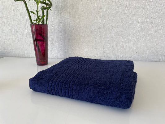 Extra Large Oversized Bath Towels - Navy Blue, 100% Cotton Turkish Towels for Hotel and Spa, Maximum Softness, 40 by 82 and 100x210 cm