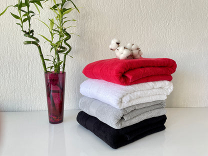 Extra Large Oversized Bath Towels - Red, 100% Cotton Turkish Towels for Hotel and Spa, Maximum Softness, 40 by 87 and 100x220 cm