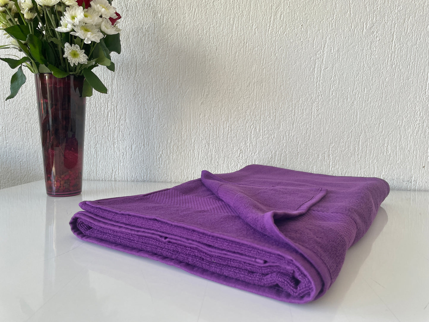 Extra Large Oversized Bath Towels - Purple, 100% Cotton Turkish Towels for Hotel and Spa, Maximum Softness, 40 by 79 and 100x200 cm