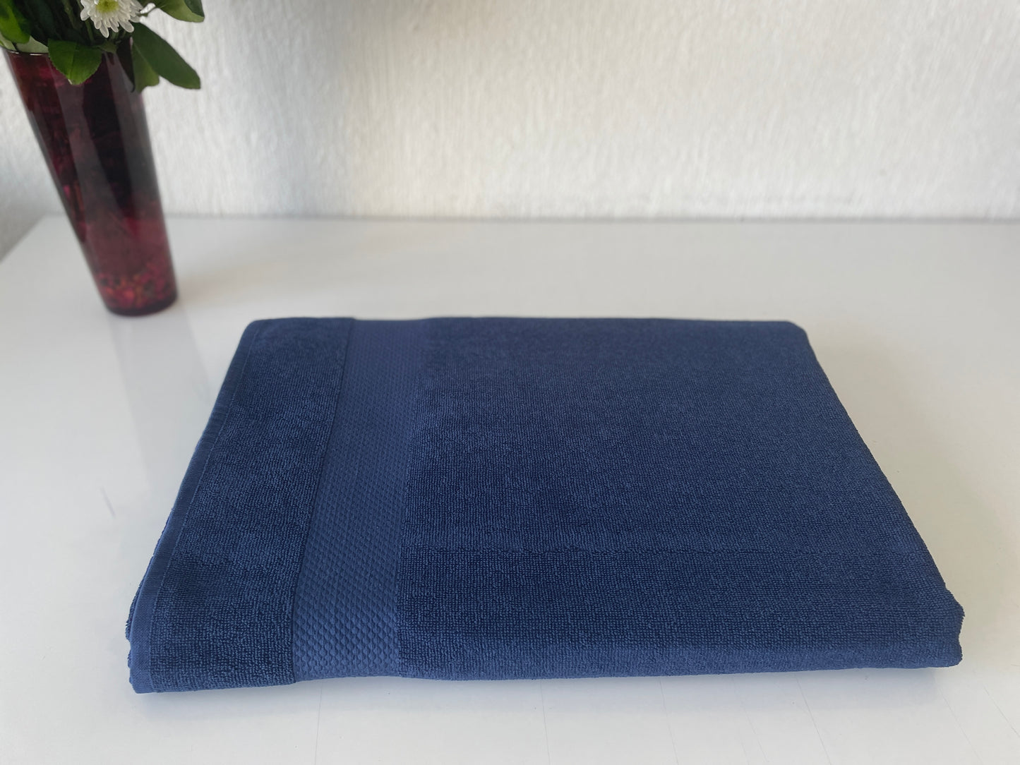 Extra Large Oversized Bath Towels - Navy Blue, 100% Cotton Turkish Towels for Hotel and Spa, Maximum Softness, 40 by 79 and 100x200 cm