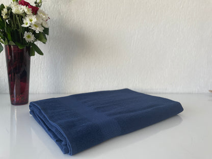 Extra Large Oversized Bath Towels - Navy Blue, 100% Cotton Turkish Towels for Hotel and Spa, Maximum Softness, 40 by 79 and 100x200 cm