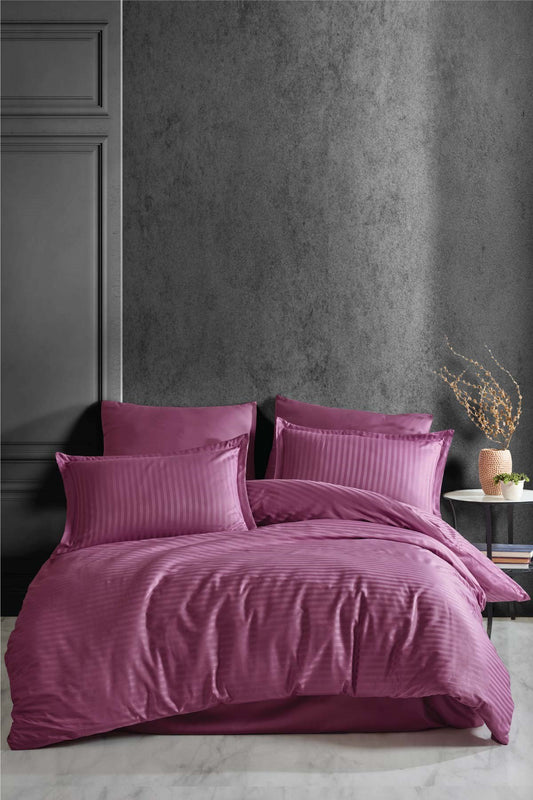 100% Cotton Sateen Modern Rose Bedding Set, Full/Queen Size Quilt/Duvet Cover Set