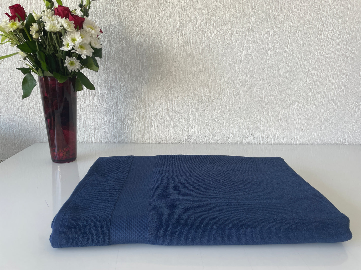 Extra Large Oversized Bath Towels - Navy Blue, 100% Cotton Turkish Towels for Hotel and Spa, Maximum Softness, 40 by 79 and 100x200 cm