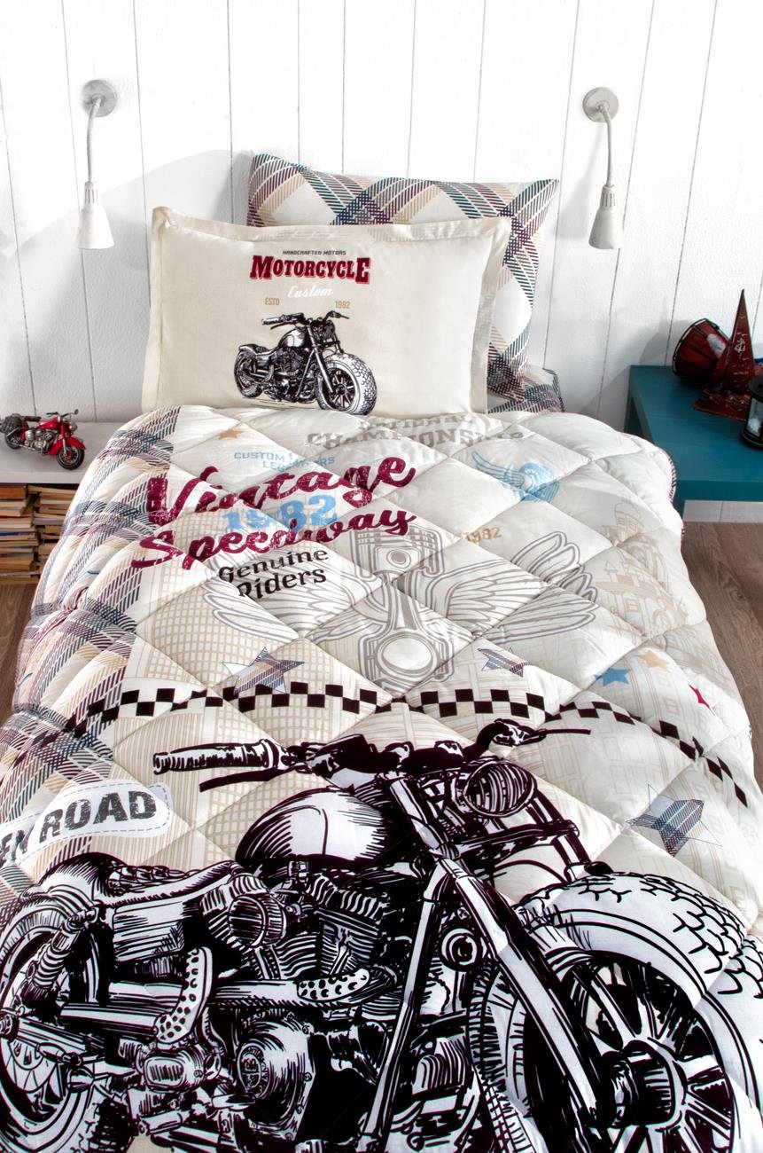 Comforter Set, Speedway Themed Comforter Set with Flat Sheet, Twin XL/Twin Size, 5 Pieces