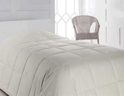 100% Wool Filled Comforter for All Seasons, Encased in Cotton Down Alternative Comforter, Duvet Insert, Off White